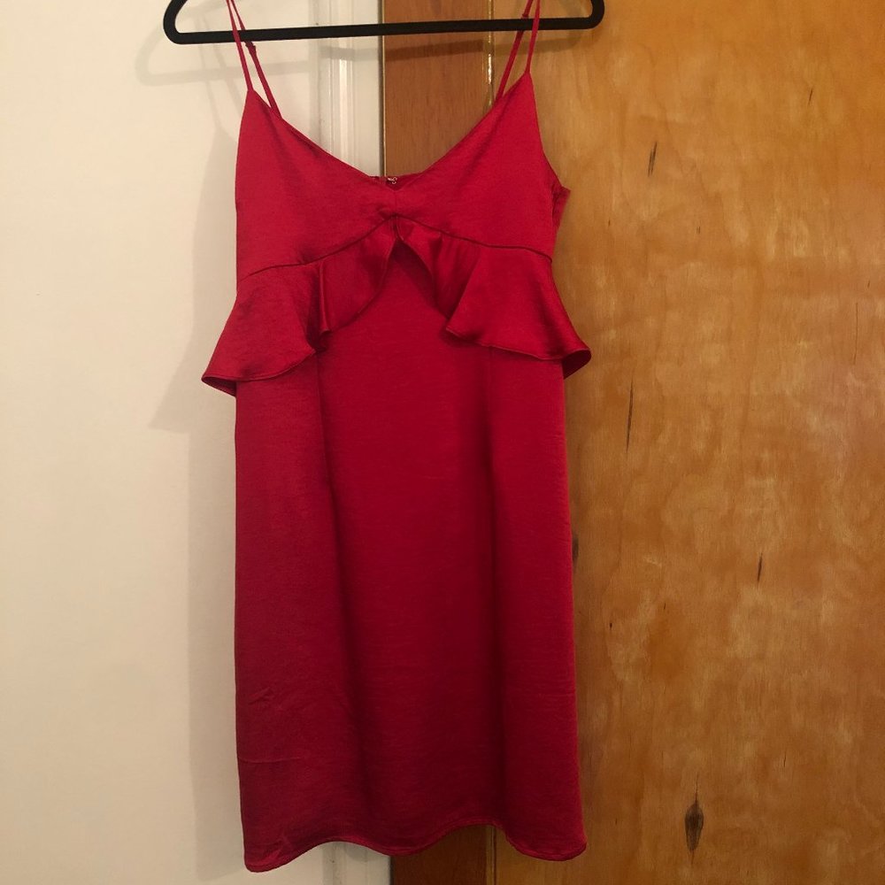 Red Spaghetti Strap Cocktail Dress
